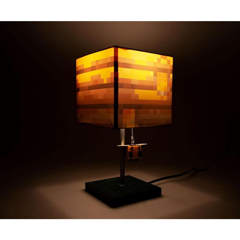 eleston Minecraft Yellow Bee Nest Block Desk Lamp with 3D Bee Puller | Nightstand Table Lamp with LED Mood Light for Bedroom, Desk, Liv
