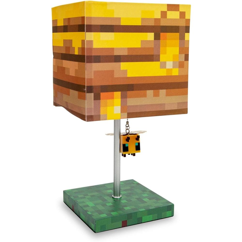 eleston Minecraft Yellow Bee Nest Block Desk Lamp with 3D Bee Puller | Nightstand Table Lamp with LED Mood Light for Bedroom, Desk, Liv