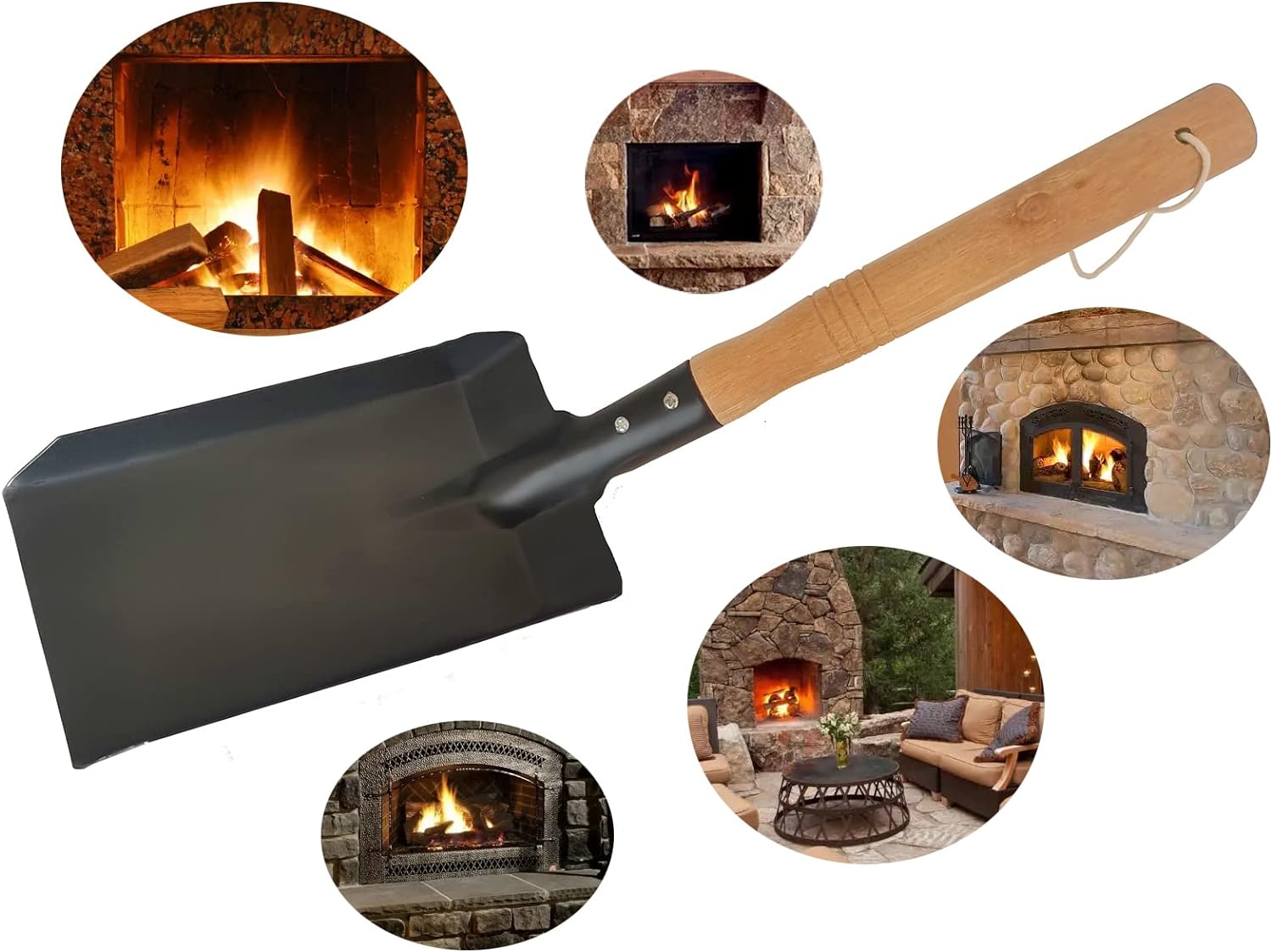 SZ Fireplace Ash Shovel, Natural Wood Handle Ash Shovel, Stove Shovel, Ash Shovel, Garden Shovel, Coal Shovel, Fireplace Tools, Fi