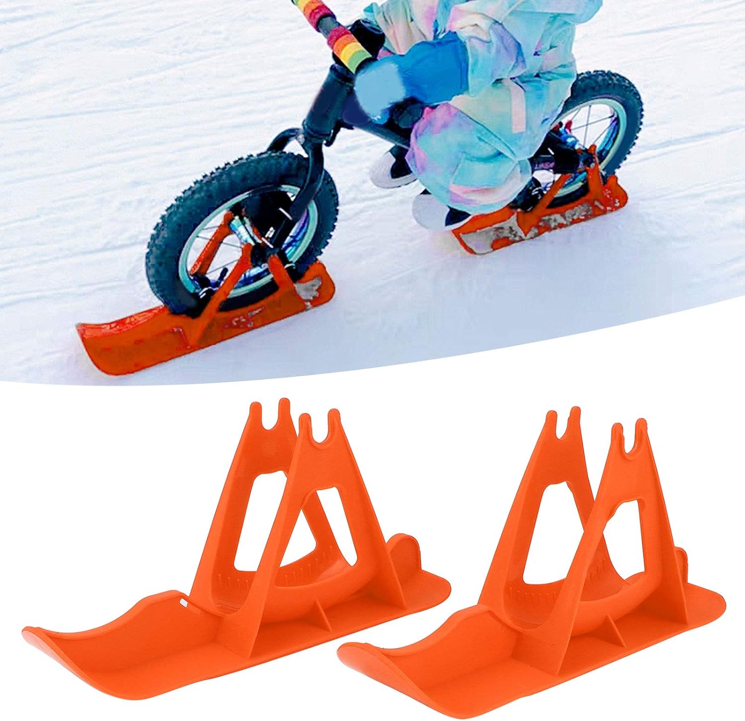 bordstract Balance Bike Snow Ski Set, Snow Sledge Board Attachment, Kids No Pedal Training Bicycle Skiing Walker, for Balance Bike, Walker