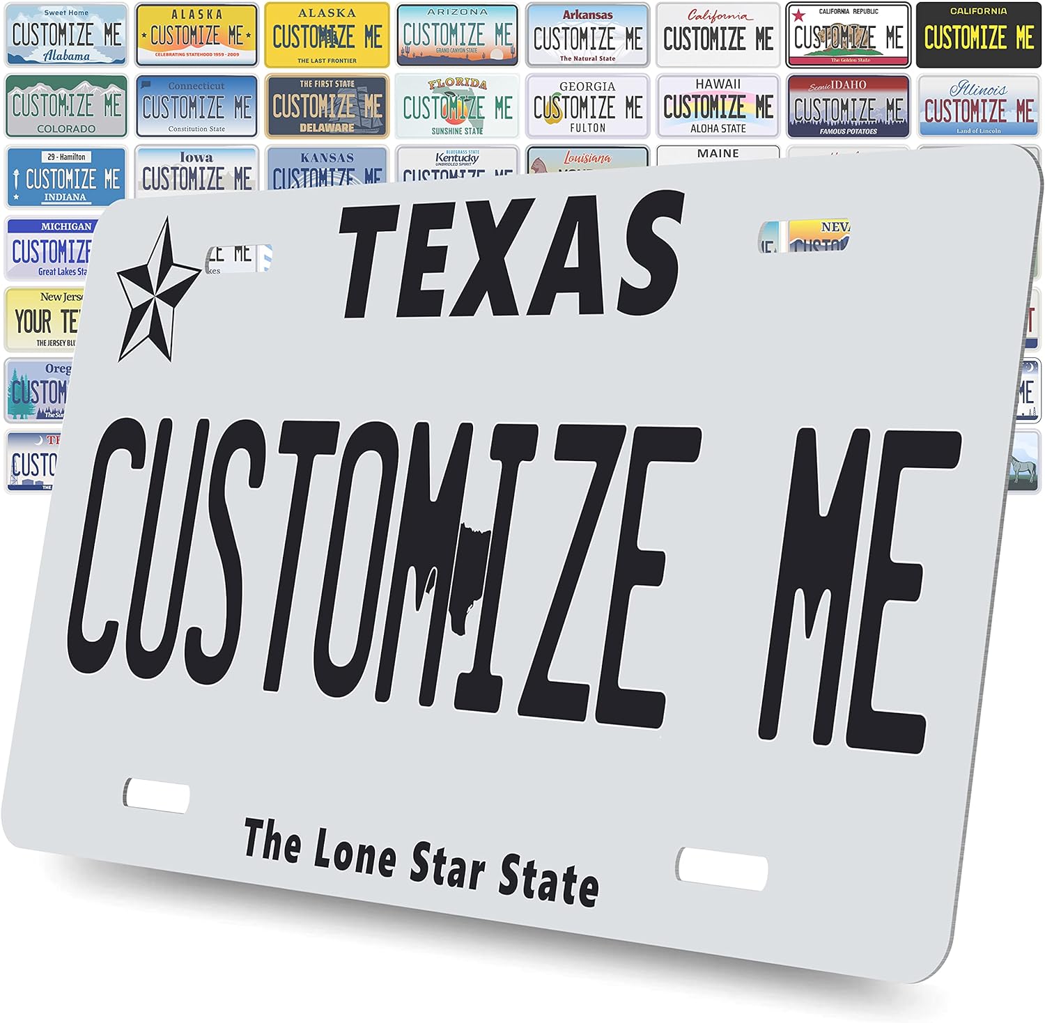 Brd Gifts Custom State License Plate - 6x3 - 50 States | Personalized Texas State License Plate with Your Name, Text - UV Protected Kids
