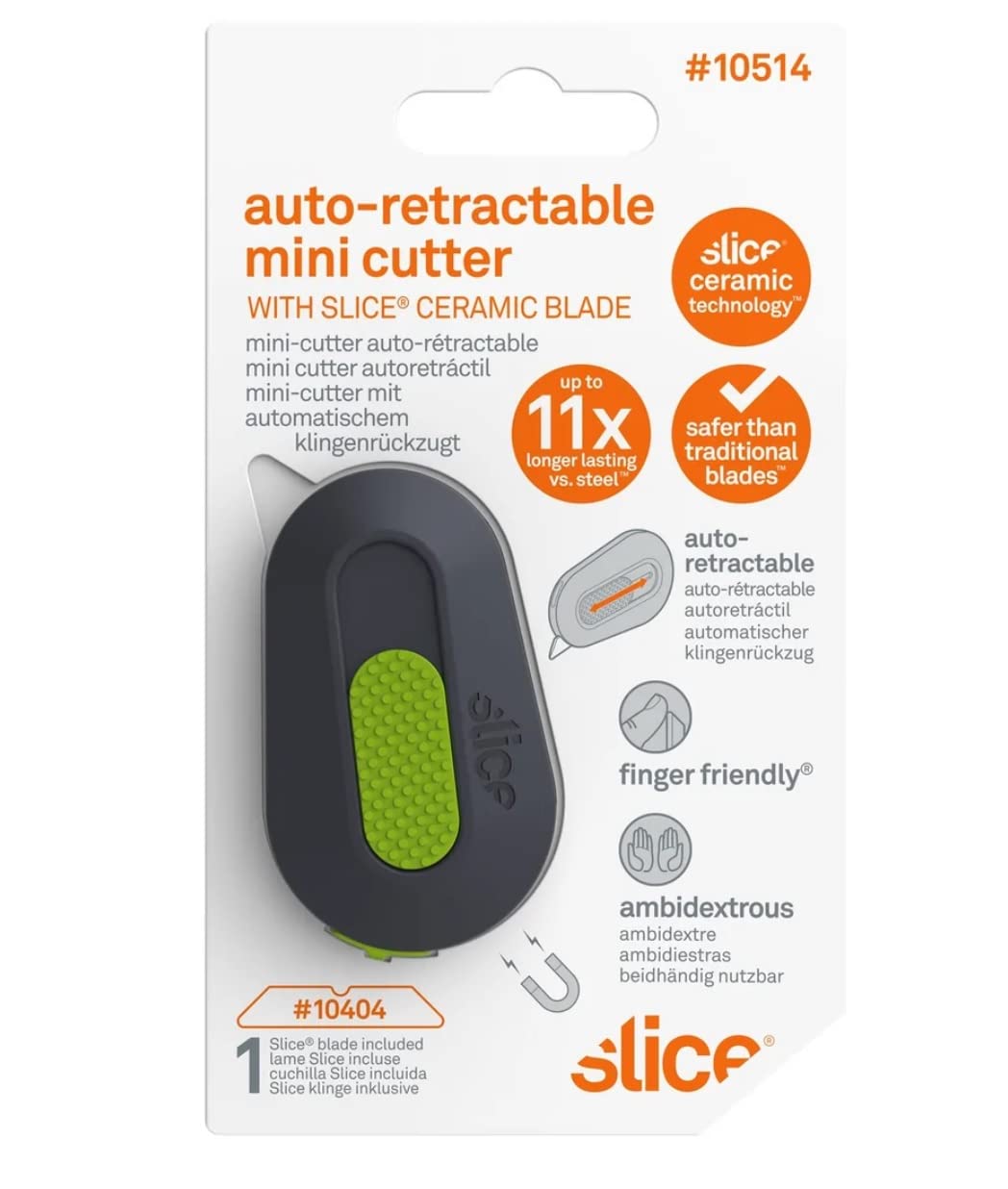 Generic Slice 10514 Mini Box Cutter, Package and Box Opener, Safe Ceramic  Blade Retracts Automatically, Stays