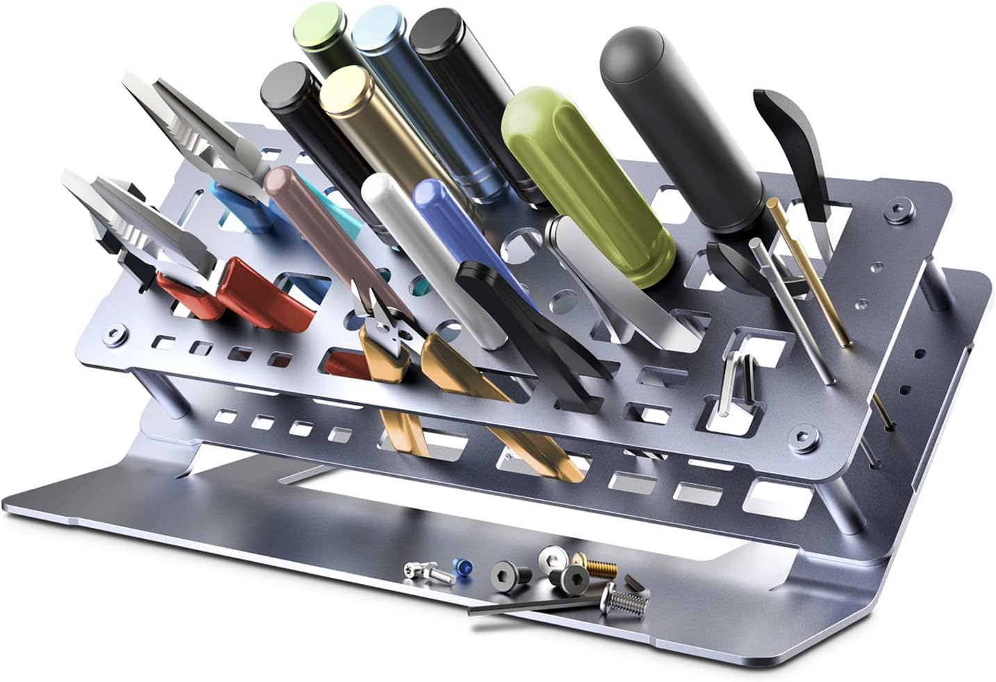 METALTER Screwdriver Storage Rack rc Repair Tool Shelf for Desktop Aluminum Screwdriver Organizer Holder Hand Tool Rest