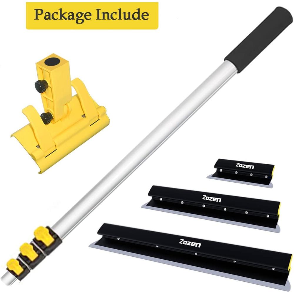 ZOZEN Skimming Blade Set, 10"+24"+32" Skimming Blade with Extension Handle Set, Include Adjustable Length Extension Ro