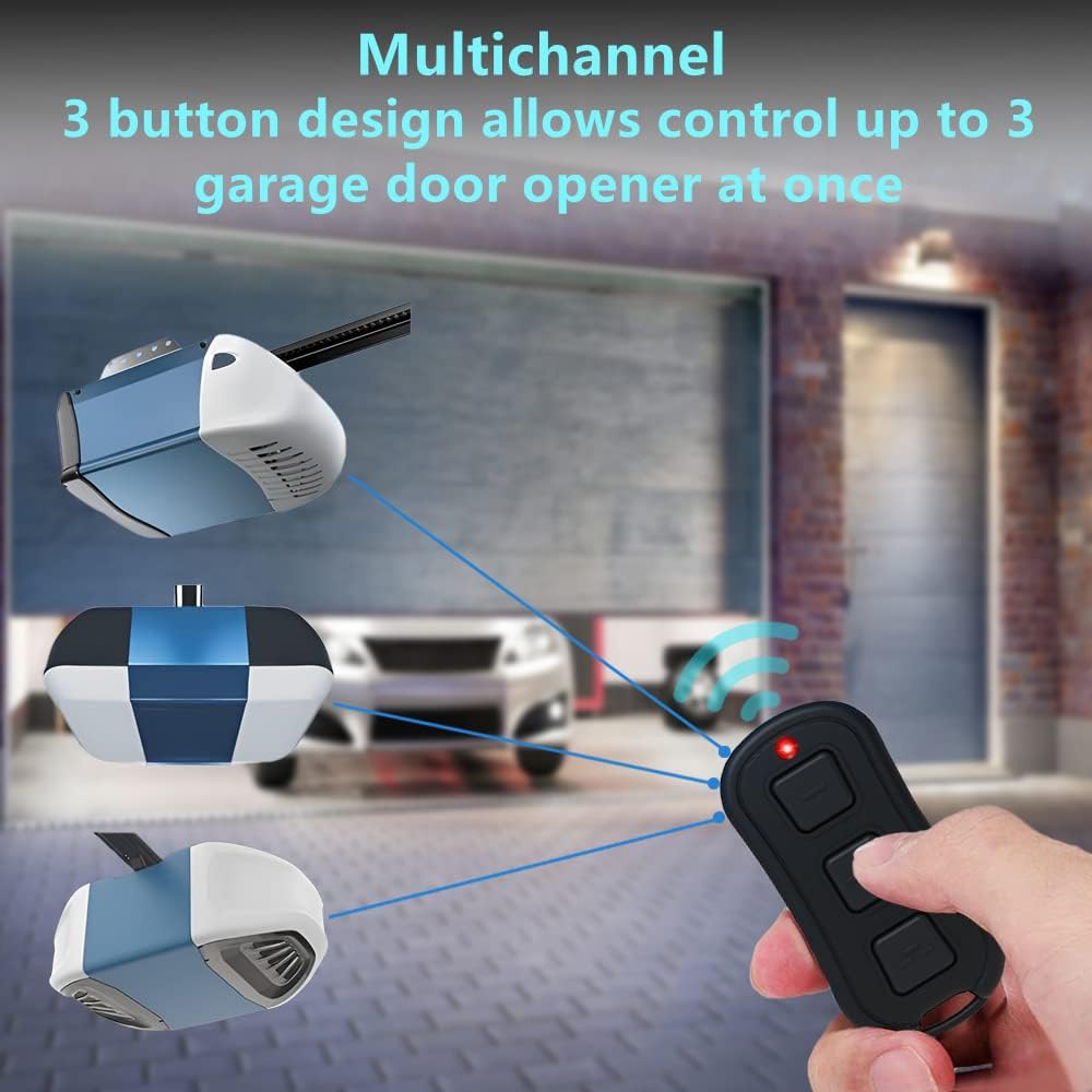 OTLEER Universal Garage Door Opener Remote for Purple Yellow Red Orange Green Learn Button, Works with Liftmaster Chamberlain Craftsma