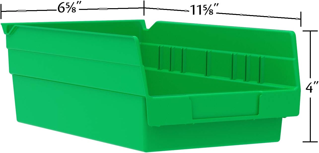 Akro-Mils 30130 Plastic Nesting Shelf Bin Box, (12-Inch x 6-1/2-Inch x 4-Inch), Blue, (12-Pack)