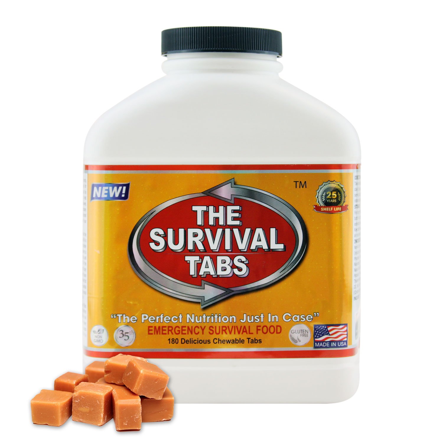 Generic 15-Day Snack Food - Emergency Survival Food MRE for Outdoor Activities Gluten-Free, Non-GMO 25 Years Shelf Life (180-Tab Bottle