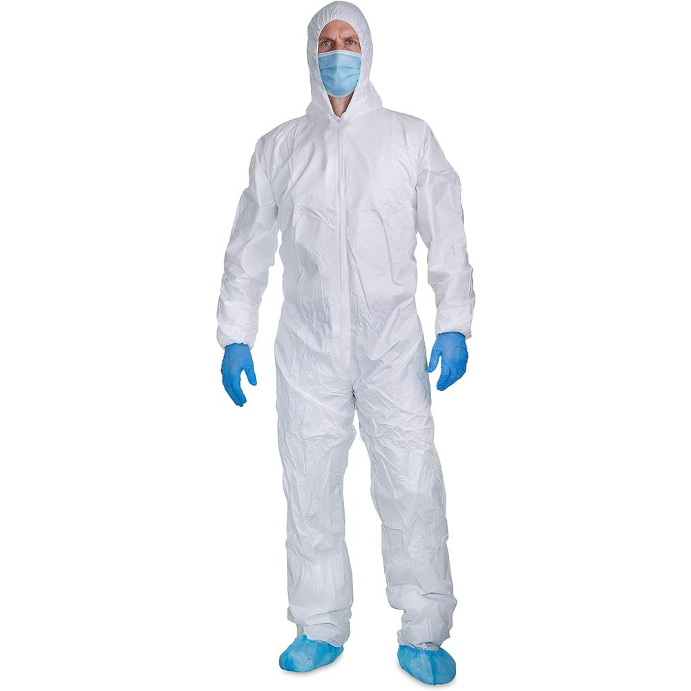 Pacific Merchants Alliance LLC 5 Pack Protective Coverall Suits, Tyvek Coveralls With Hood and Elastic at Wrist
