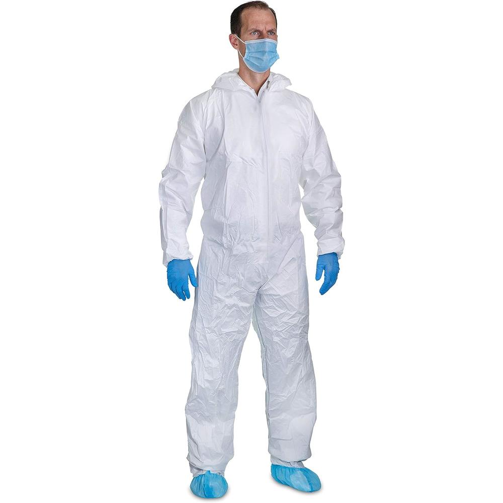 Pacific Merchants Alliance LLC 5 Pack Protective Coverall Suits, Tyvek Coveralls With Hood and Elastic at Wrist