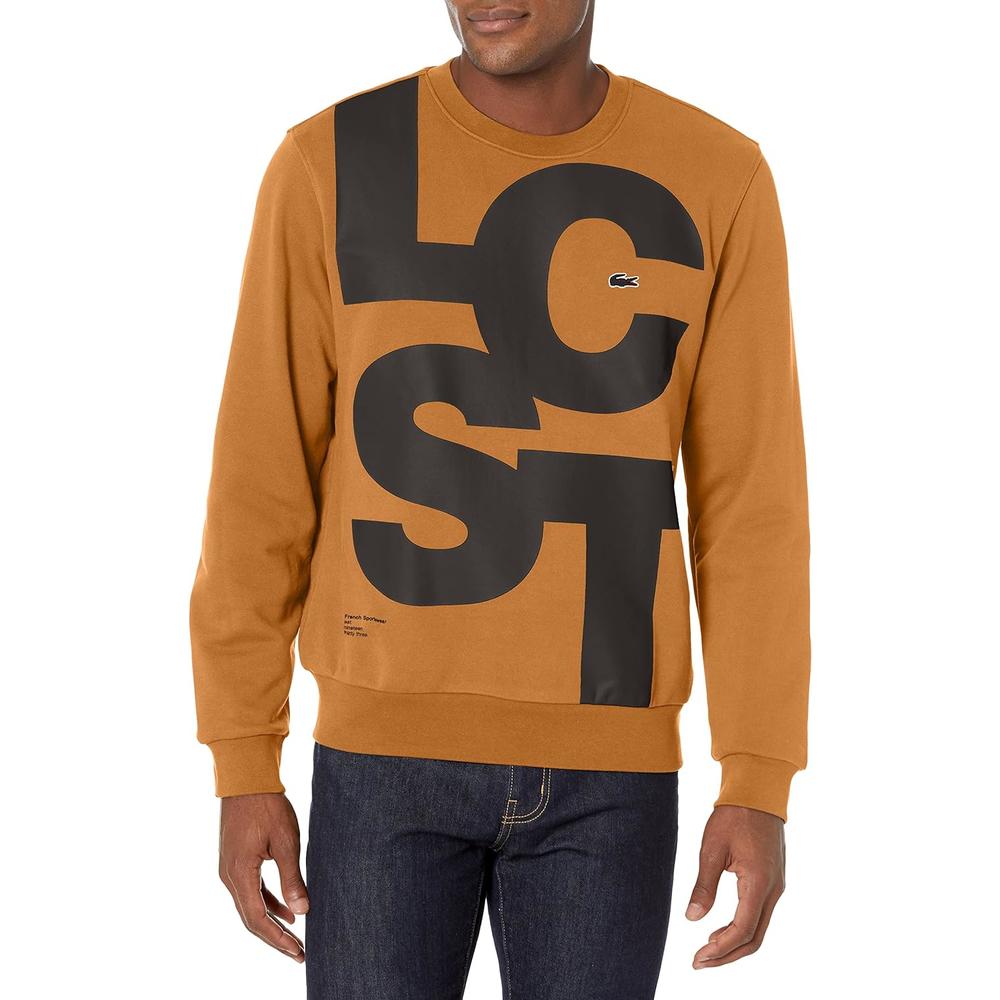Generic Lacoste Men's Long Sleeve Bold Letters Crewneck Sweatshirt