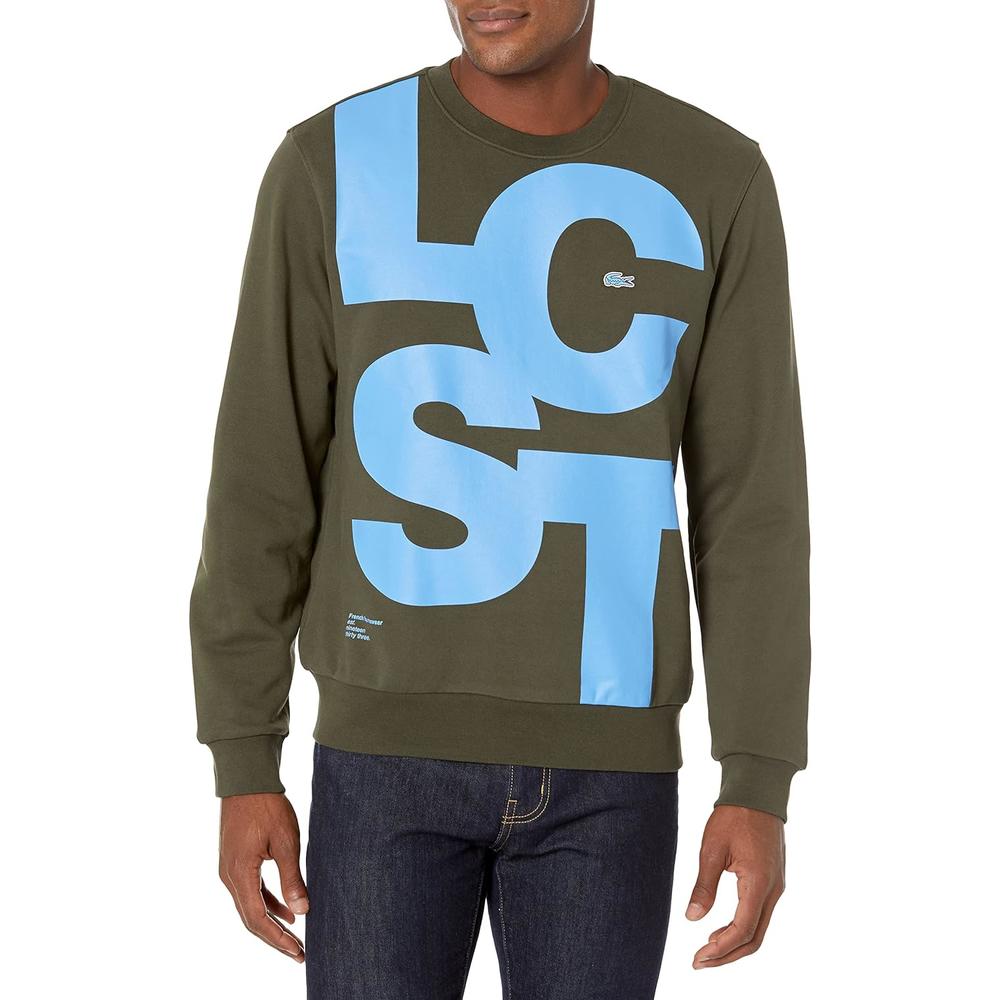 Generic Lacoste Men's Long Sleeve Bold Letters Crewneck Sweatshirt