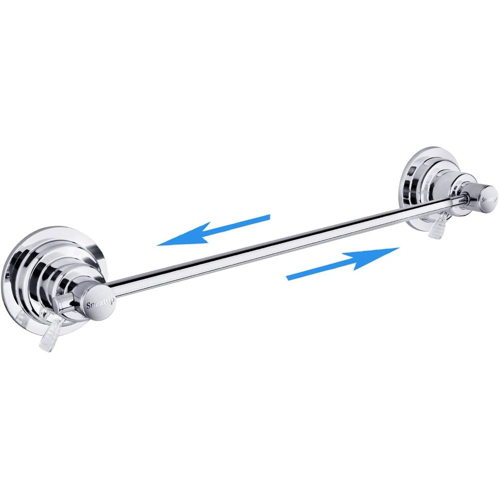 Sneatup Suction Cup Extendable 17-28" Stainless Steel Towel Bar