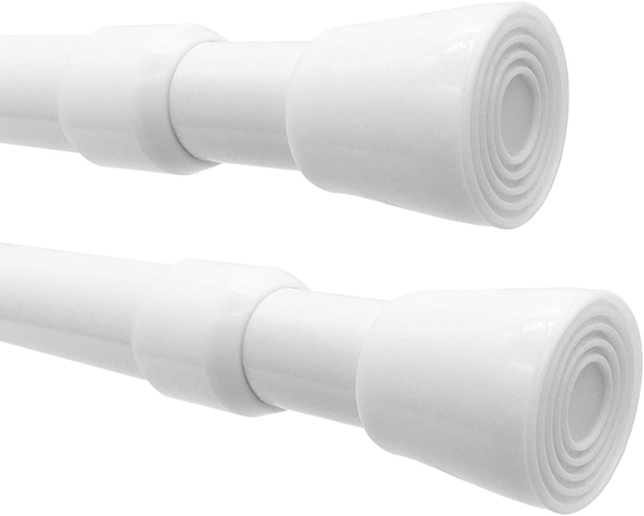 Caserry Shower Curtain Rods Pack of 2, 41-75 Inches Rust-Resistance Adjustable Spring Tension Rod for Bathroom or Doorways, White