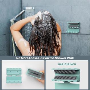 CODOGOY Shower Hair Catcher Wall, Hair Collector Wall for Reusable Shower,  Hair Trap for Shower Drain