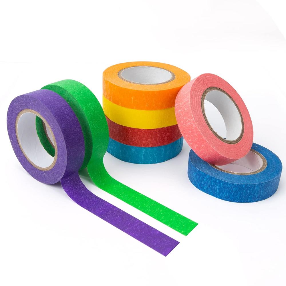 Generic PQRUU Colored Masking Tape Painters Tape Artist Tape Craft Tape 8 Rolls Art Tape Drafting Tape Labeling Tape Colored Tape Rolls