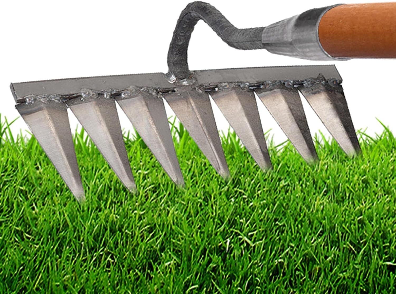 Geraffely Dethatcher Rake | 4/5/6/7 Rake, Gardening Hand Tools,Weeding Dethatcher Rake with Carbon Steel s, Garden Cultivator Rake