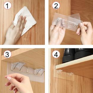 Generic 12 Pcs Punch Free Shelf Support Pegs Self Adhesive Shelves Clips  Shelf Pegs for Shelves