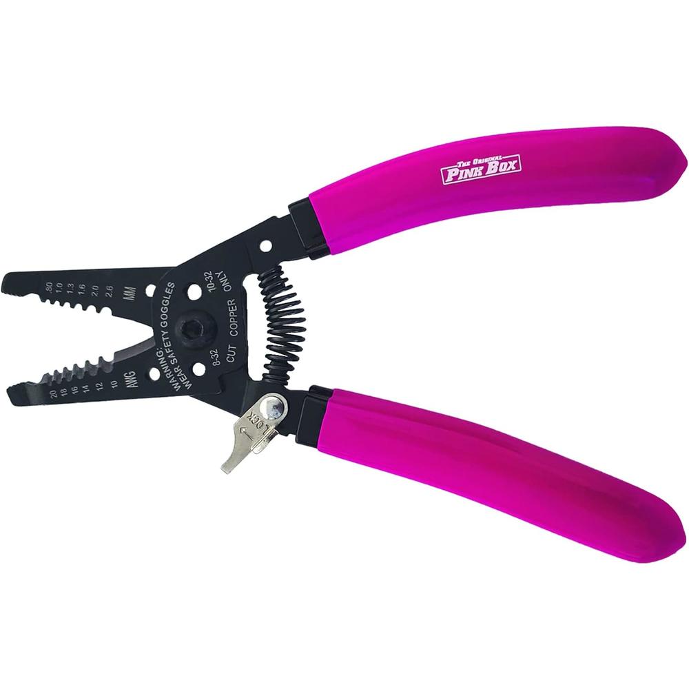 Cala Industries, Inc The Original Pink Box 7-Inch Spring Loaded Wire Strippers and Cutters, Pink (PB7WS)