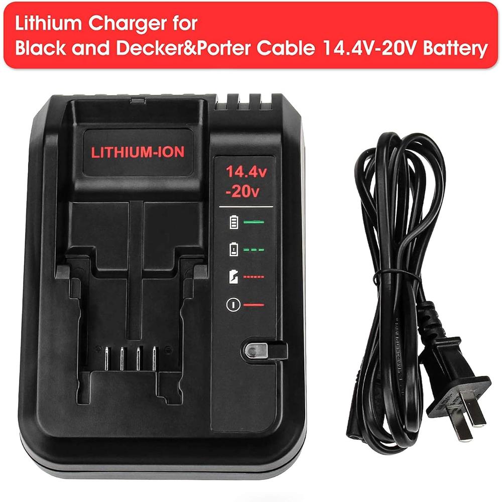 Dosctt Charger Compatible with Black and Decker 20V Lithium Battery LBXR20 LBXR2030 LB2X4020 Compatible with Porter Cable 20V Lithium
