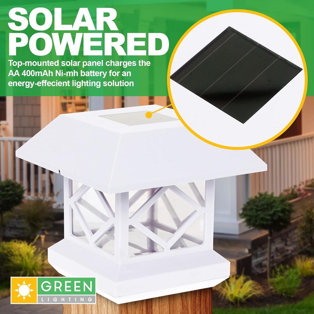 GreenLighting Outdoor Summit Solar Post Cap Light for 4x4 Wood Posts 12 Pack (White)
