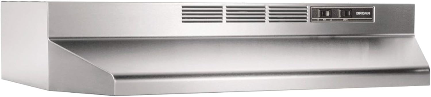 Broan -NuTone 413004 Non-Ducted Ductless Range Hood with Lights Exhaust Fan for Under Cabinet, 30-Inch, Stainless Steel