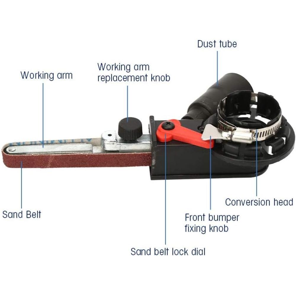 Walfront Angle Grinder Belt Sander Mini Belt Sander Sanding Head Belt Sander Adapter for Electric Angle Grinder(M14)