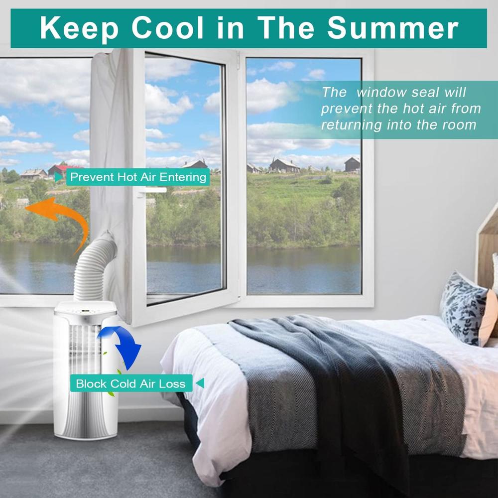 Aappiness IKSTAR Upgrade Portable AC Window Seal - Casement Window Air Conditioner Seal Works with Mobile Air-Conditioning - Keep Hot Air