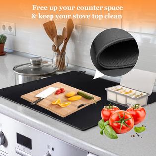 FEMITOM FEMITOM-01 Cowbright Stove Covers, Heat Resistant Glass Stove Top  Cover for Electric Stove Large Cooktop Cover Protects Stove Cover for Gl