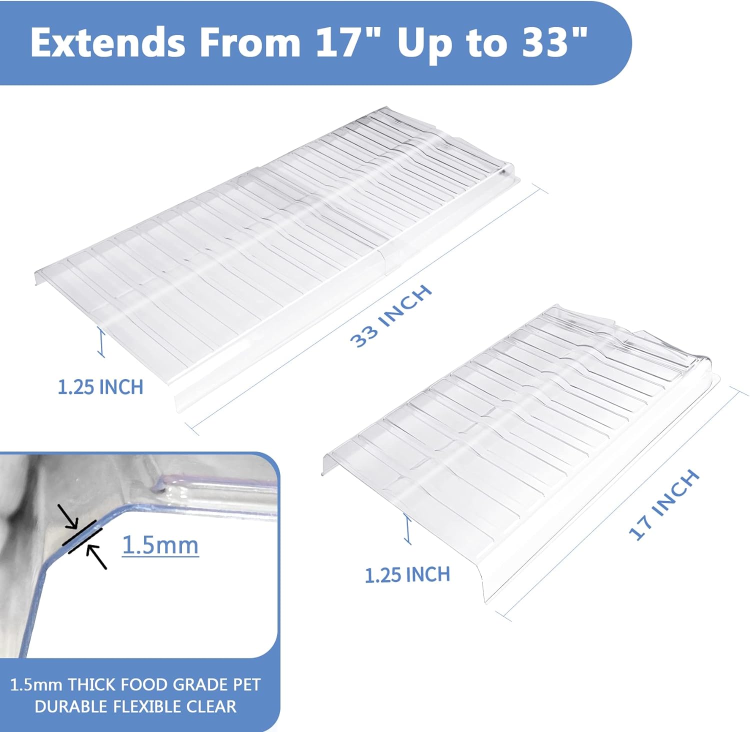 Generic Air Vent Extender for Under Furniture, Floor Vent Deflector for Floor Register Up to 12" Wide, Extends from 17"-33
