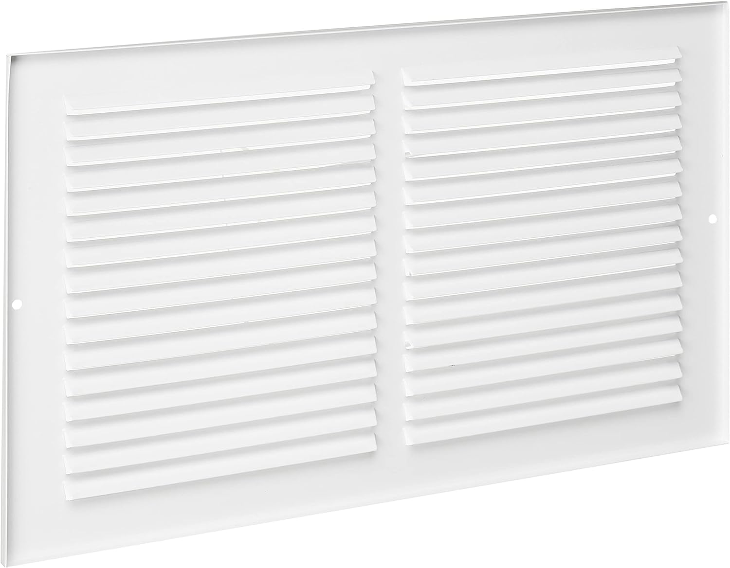 Amazon Basics 1RA1408WH White 14&#226;&#128;&#157; W X 8" H Return Air Grille Duct Cover for Ceiling and Wall 1 Pack
