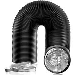 Hon&Guan 6 inch Air Duct - 16 FT Long, Black Flexible Ducting HVAC Ventilation Air Hose for Grow Tents And Ventilation System.