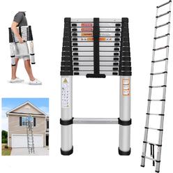 Jupitor Telescoping Ladder 16 FT Extension Ladder Aluminum Collapsible Ladders Attic Ladder Telescopic Extendable Ladders for Home, Mul