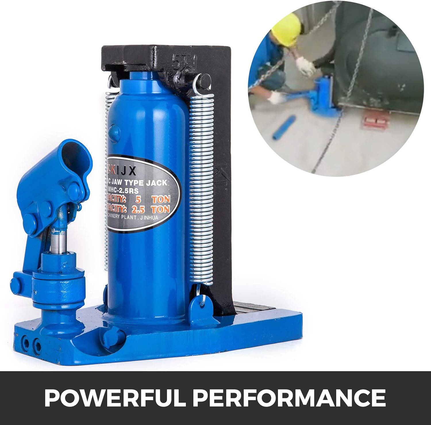 Generic Mophorn Toe Jack Lift Hydraulic Machine Toe Jack Lift Air Hydraulic Toe Jack Proprietary Heat-Treated Steel (2.5-5Ton Blue)