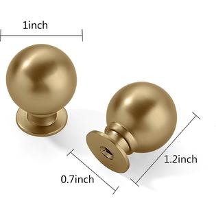 CABDM 10 Pack 1 Inch Vintage Ball Brushed Brass Cabinet Knobs Kitchen Cabinet Hardware Brushed Gold CABDM 10 Pack 1 Inch Vintage Ball Brushed Brass Cabinet Knobs Kitchen Cabinet Hardware Brushed Gold