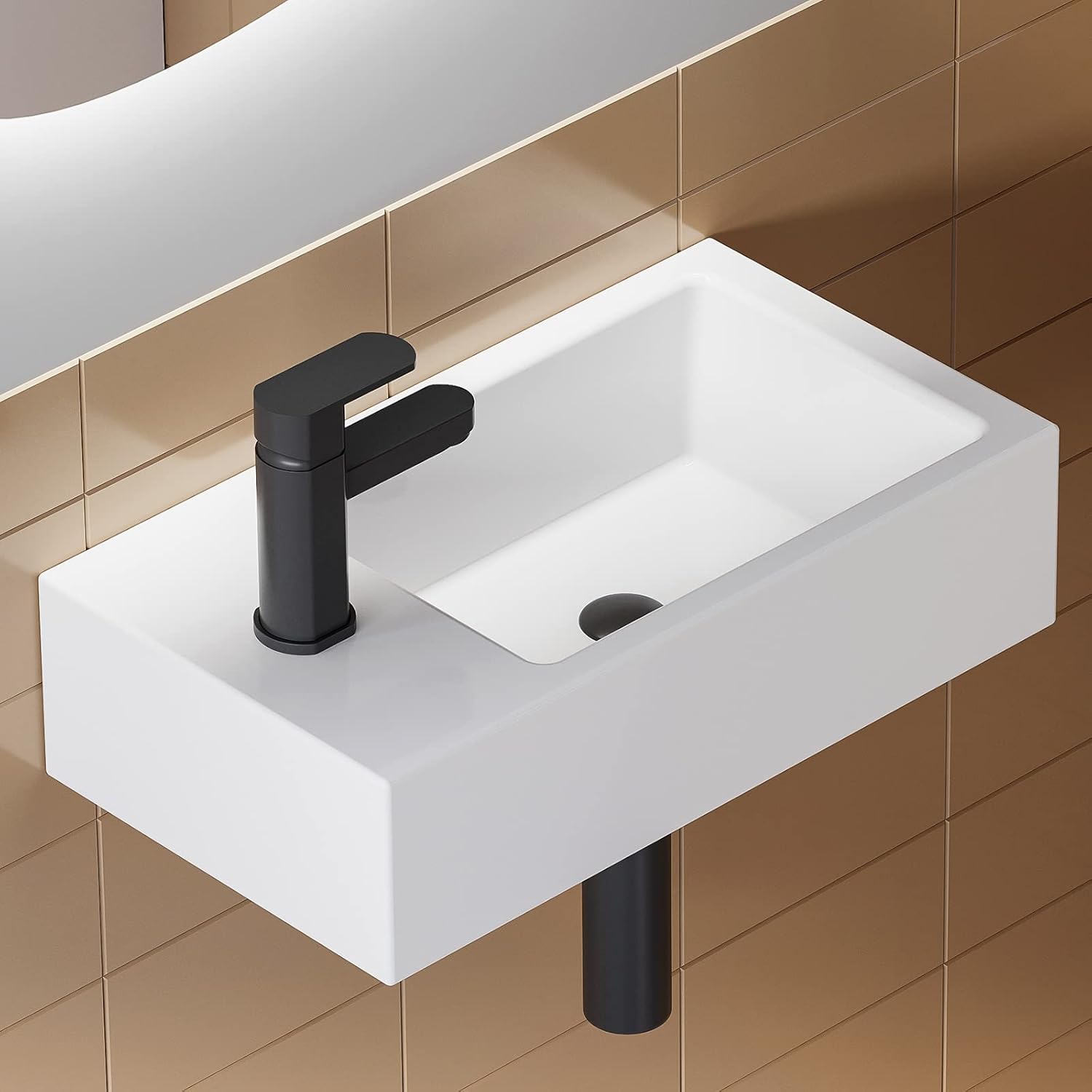 HOROW Small Bathroom Sink, 18\, image size:1500x1500