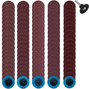 3 Inch Grinding Discs, 36, 60 & 80 Grit (25 Disc Each), R-Type Roll Lo - TCP Global