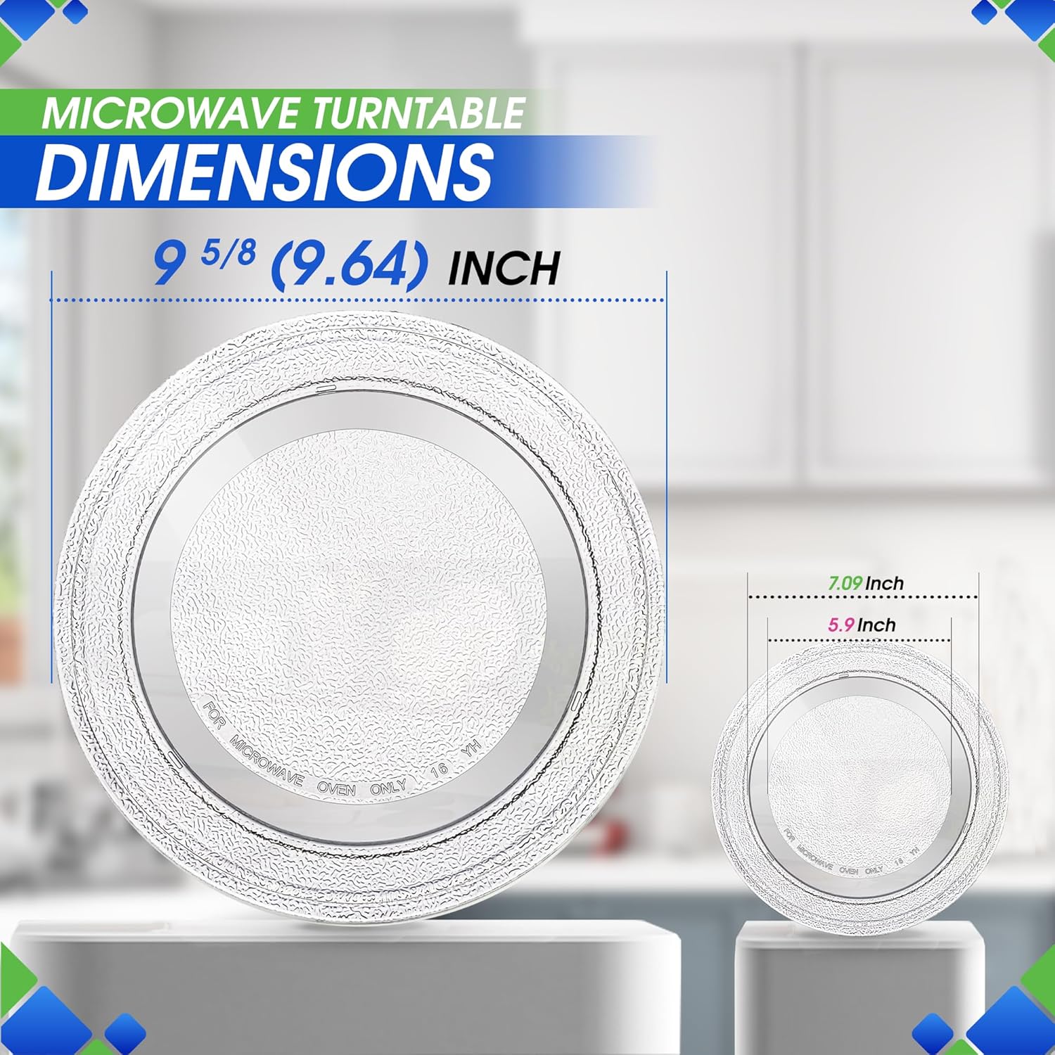 GE JVM1640BB007 Microwave 12.5 Inch Plate Turntable Replacement Part (Fricpart-034255)