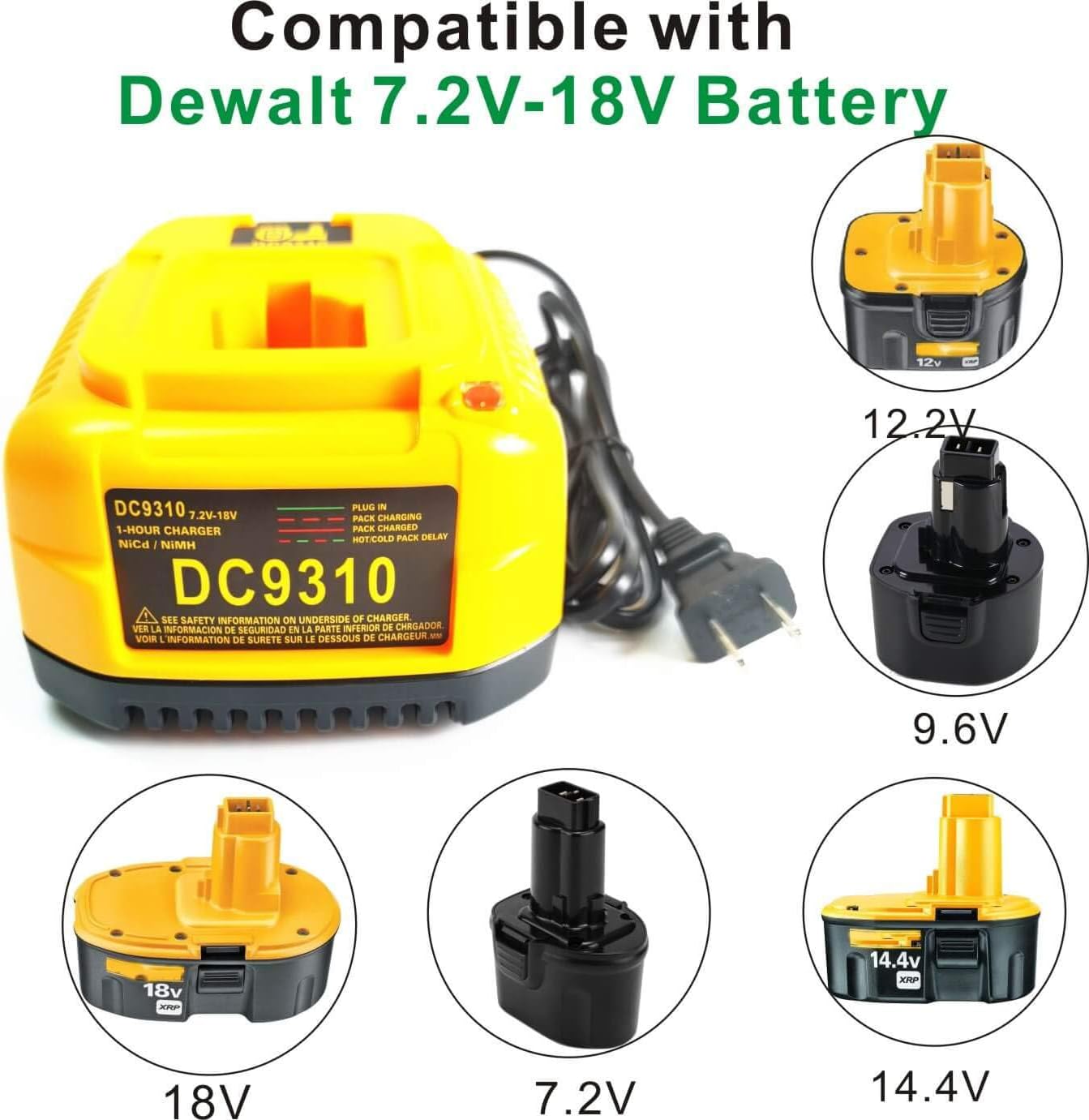 Shentec 3000mAh 7.2V Replacement Battery For Dewalt DW9057 & Other 7.2V Tools