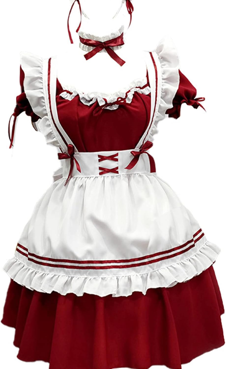 strapless open back dress Women's Sexy French Maid Uniform Costume