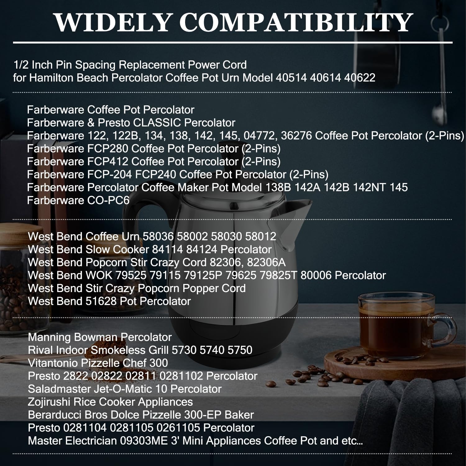 Cavo Alimentazione Wolfgang Puck Per Cuociriso Modello BDRCRB007-801 - Ricambio Originale