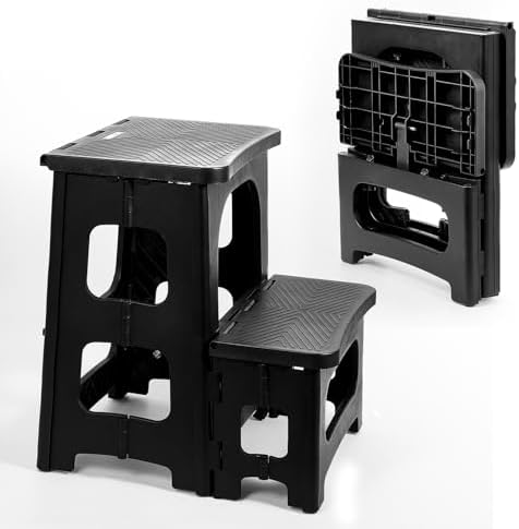 9 Inch Collapsible Slim Household Step Stool For Adults & Kids, 300 Lbs Durable Kids Heavy Duty Step Stools Adults Compact Light Weight Toddler Step Stool Home Outdoor I