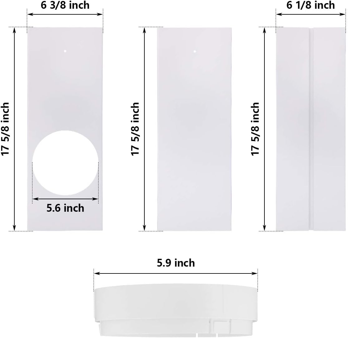 A-KARCK Window Seal Plates Kit for Air Conditioners, Adjustable Length Window Vent Kit for Sliding Windows, Suitable for 5.9 Inch Exhau