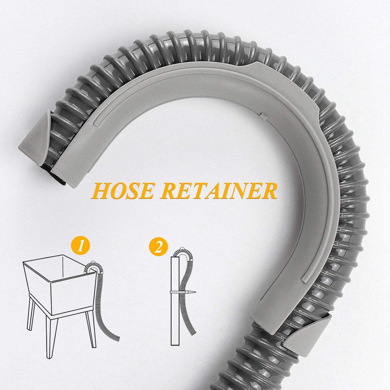 Wsh supplier 12 ft Universal Washing Machine Drain Hose, Heavy Duty Washer Hose, Corrugated and Flexible Washer Hoses with Clamp by TOMOON