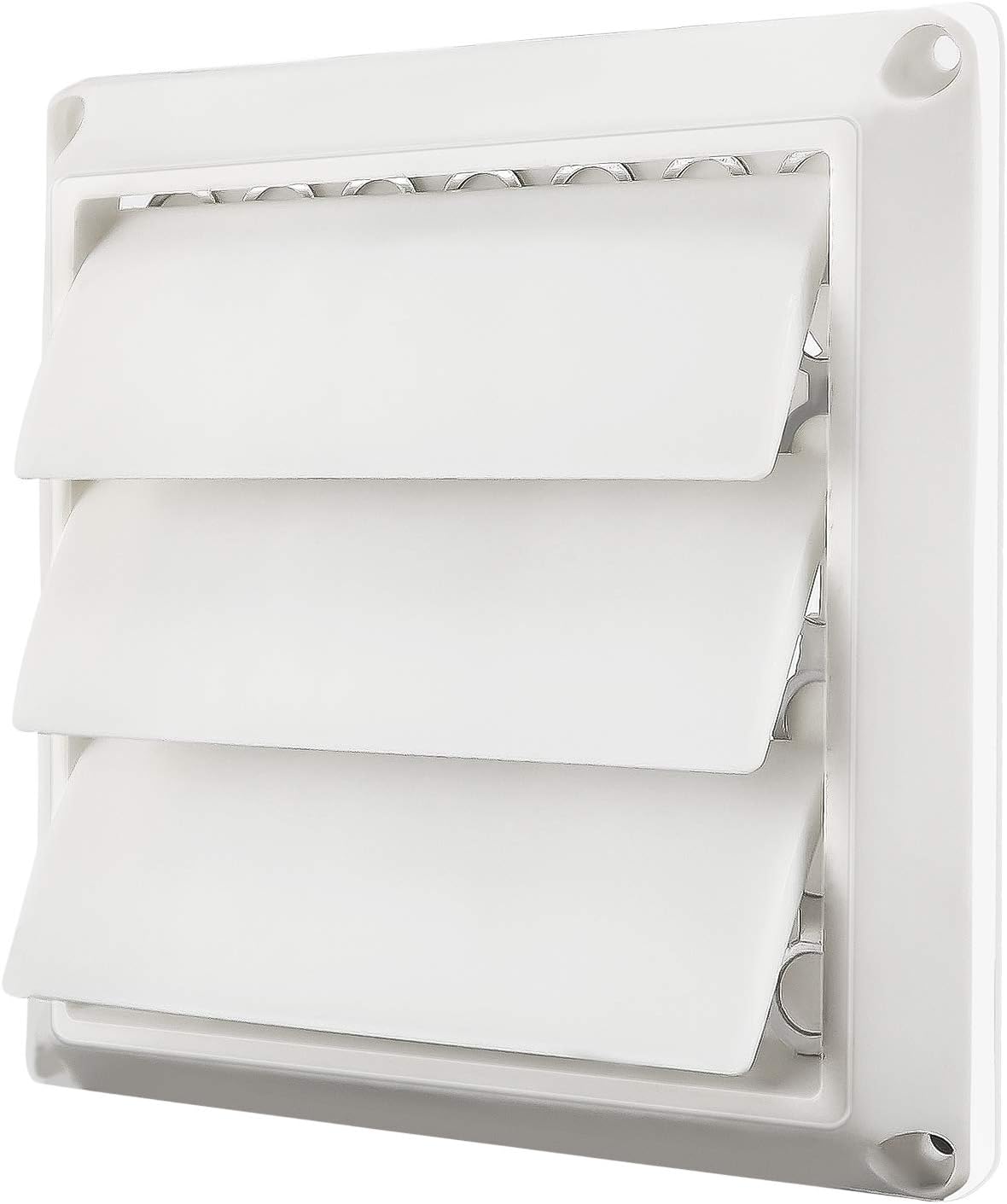 AMI PARTS Dryer_Vent_Cover-1 4 Inch White Plastic Louvered Outdoor Vent  Cover With Stainless Steel Grille Screen for Dryer, Exhaust Vent cover  Widely ...