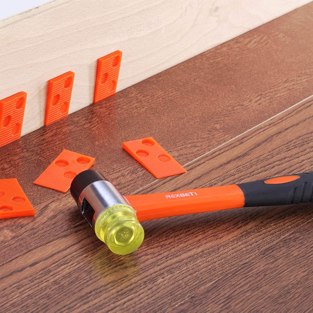 REXBETI Ultimate Laminate Wood Flooring Installation Kit with 40 Spacers, Tapping Block, Heavy Duty Pull Bar and Diameter 35mm High-Str