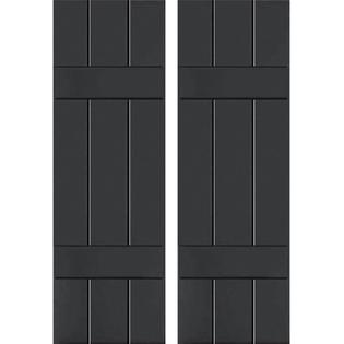 Ekena Millwork Rwb12x025blw Exterior Three Board Real Wood Cedar Board N Batten Shutters Per Pair Black 12 W X 25 H