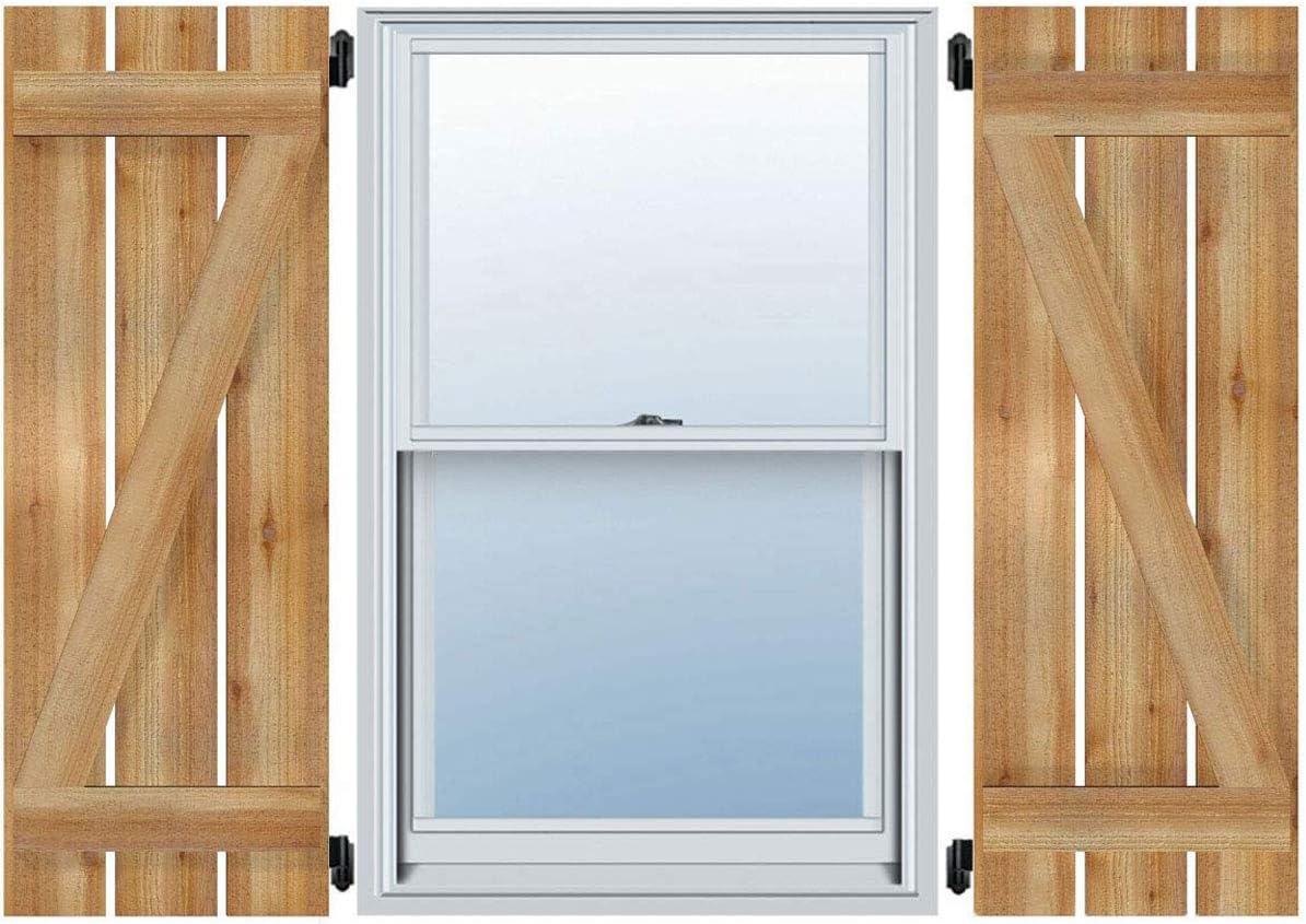 Ekena Millwork Rbs06z11x019rwrtimbercrafttwo 5 3 8 Boards Spaced Board N Batten Shutters W Z Bar11 1 4 W X 19 Hrough Sawn West