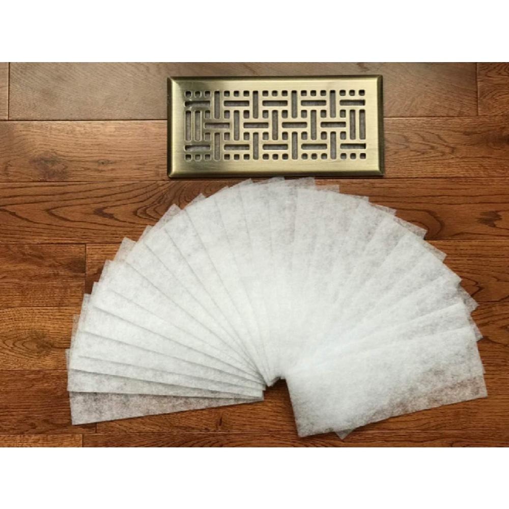 NWE Vent Filters, Air Vent Filters, 24 Floor Vent filter pieces for Dust, Allergies, Pet Hair and more. 4"x10", 90 day fi