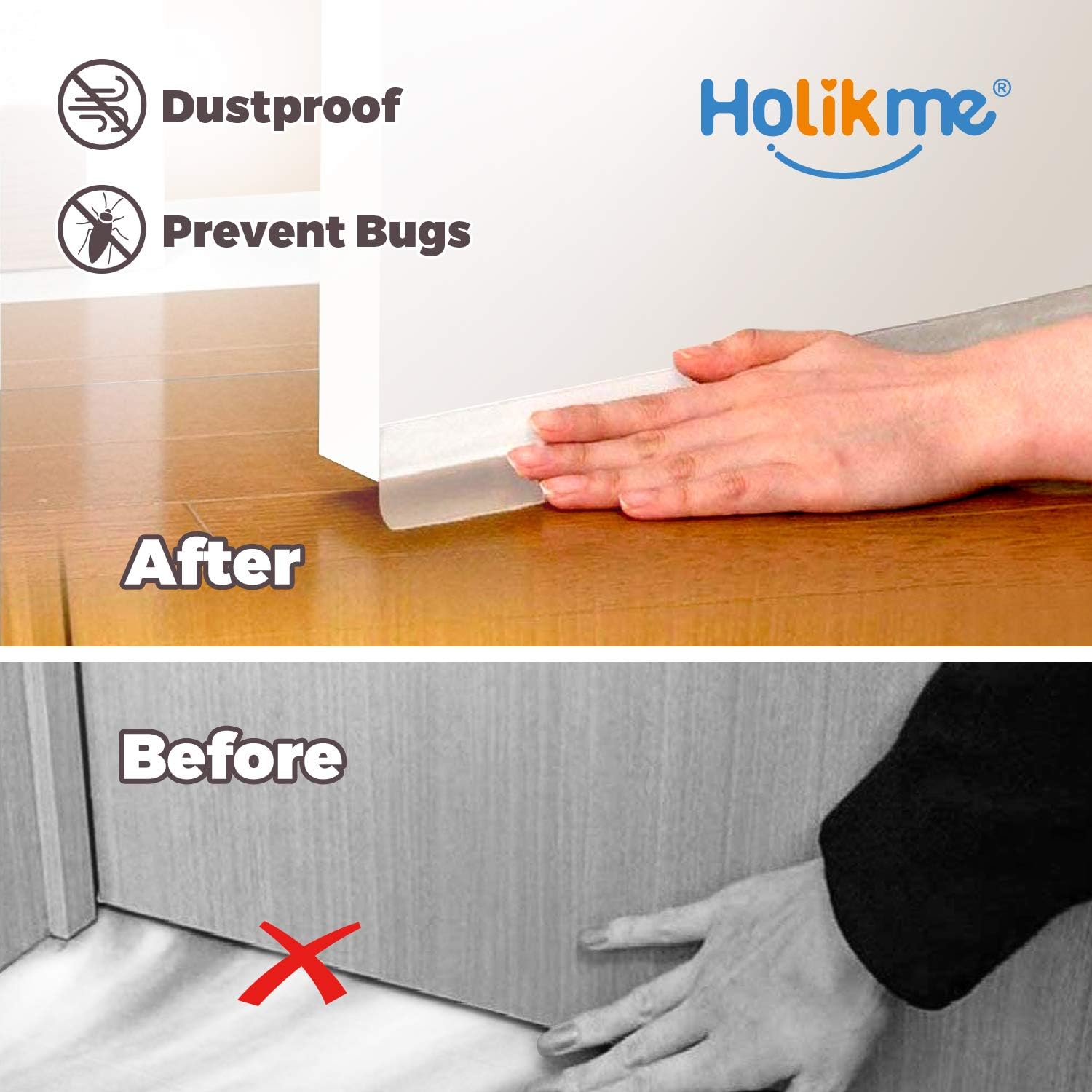 Holikme 1.8&#226;&#128;&#157;W-33 Feet Weather Stripping Silicone Door Seal Strip Door&#239;&#188;&#140;Silicon