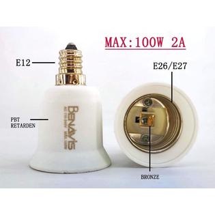 Benavis Two Packs E12 To E26 E27 Adapter Candelabra Light Medium Socket Small Chandelier Converter Bulb Base Standard E12 To E26 E27 Adapter Candelabra Light, Light Bulb Chandelier Adapter